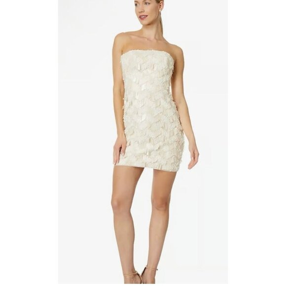 BCBGMaxazria Strapless Sequin Paiette Corset Dress NWT - Size 14 - Picture 1 of 9